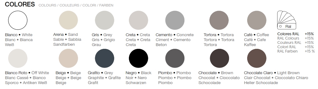 AH-100 tabla colores